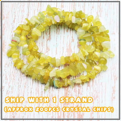 500 pcs Natural Chip Stone Beads, Lemon Stone 5-8 mm Irregular Gemstones Healing Crystal Loose Rocks Bead Hole Drilled for Jewelry Making Bracelet