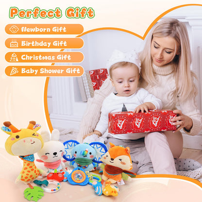 YELUFT Baby Toys for 0 3 6 9 12 Months, Baby Hanging Toys, Car Seat Stroller Crib Gym Baby Rattle Toys with Teether for Newborn Infants Toddlers Baby Boys Girls Gifts
