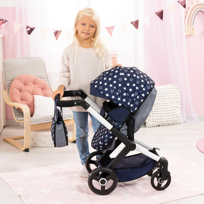Bayer Pram Xeo Doll Stroller - Convertible 18 inch Doll Pram with Shoulder Bag
