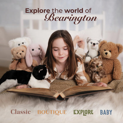 Bearington Tucker Off White Teddy Bear Stuffed Animal - 11" Soft Teddy Bear Plushies with Scruffy Fur and Weighted Body - Adorable Stuffed Bears Plush Toy Gift for Kids, Babies, and Animal Lovers