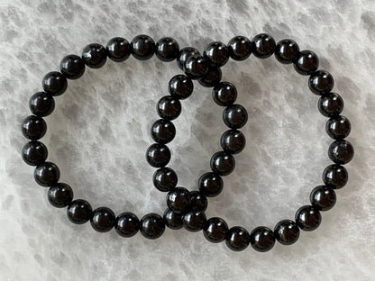 GAF TREASURES Shungite Crystal Bead Bracelet 8mm, Genuine Shungite Stretch Gemstone Bracelet, Healing Crystal Bracelet, Gift for Men & Women (1)