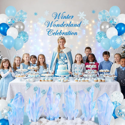 Novabright 6 Pcs Icicle Style Standees Standup Cutout Backdrop Photo Props Theme Party Decorations for Birthday Party Supplies Baby Shower Classroom Halloween Decor(White)