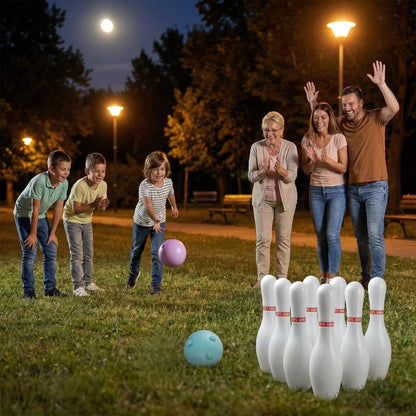 OceanWings Kids Light up Bowling Ball Toys Set,Bowling Pins Toy Game with 10 Pins & 2 Balls Fun Sports Games for Kids Toddler Indoor & Outdoor Boys Girls Children 3 4 5 6 Years