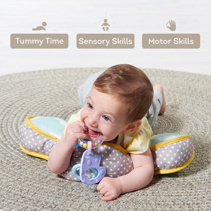 Taf Toys Baby Tummy Time Support Toy | Perfect for 2-6 Months Old Babies, Enables Easier Development & Easier Parenting, Natural Developmental, Comfortable, Ergonomic Design, Detachable Toys