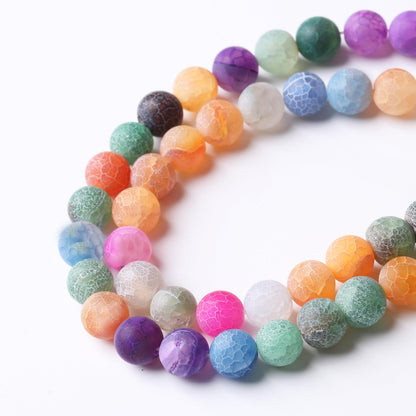 Purple Weathered Agate Stone Beads Gemstone Round Crystal Energy Jade Stone Beads for Jewelry Making DIY Bracelet Necklace 1 Strand 15.5inch 35PCS 10MM