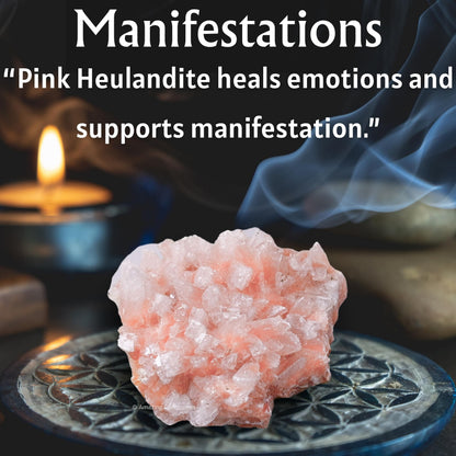 Amazing Gemstone Pink Heulandite Crystals&Healing Stones Mineral Specimen - Premium Semi Precious Gem Stones for Spiritual Growth - Healing Crystals Geodes Clusters for Meditation,Chakra Balance