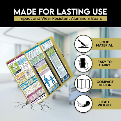 Nursing Clipboard EMT Edition 3 Layers Aluminum Foldable Nurse Clip Board Nursing Student Essentials Foldable Clipboard Nursing Trifold Nursing School Essentials