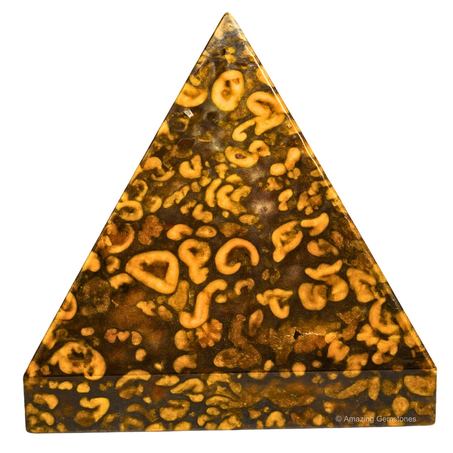 Amazing Gemstone Fruit Jasper Pyramid Crystal Healing Stones - 1.5" Great Pyramid Figurine of Natural Stone Pyramid for Meditation, Reiki, Chakra Balancing and Crystal Pyramids Grid