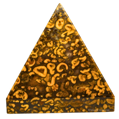 Amazing Gemstone Fruit Jasper Pyramid Crystal Healing Stones - 1.5" Great Pyramid Figurine of Natural Stone Pyramid for Meditation, Reiki, Chakra Balancing and Crystal Pyramids Grid