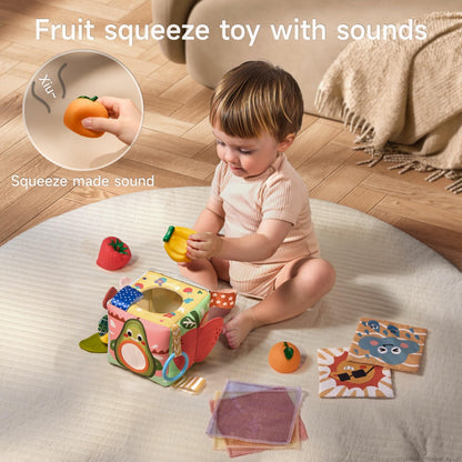 TUMAMA Baby Tissue Box Toys - Montessori Baby Toys for 6-12 Months, Soft Crinkle Sensory Toys for Babies 0-12 Months
