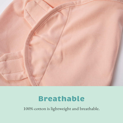 Cuddle Club Swaddles for Newborns - Baby Swaddle Blanket for Boys & Girls - Adjustable Hook-and-Loop Cotton Wrap for Newborn 0-3 & 3-6 Months with hat - Strawberry