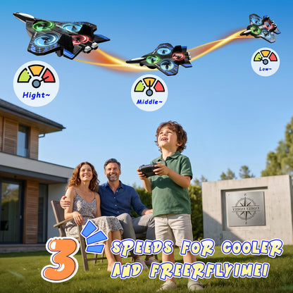 Lovovia Foam Remote Control Airplanes, RC Planes with Light, RC Airplane Fighter Jet for Kids Adults 8-16, 360° Flip, Stunt Roll, Drones for Kids 8-12, Airplane Toy Gifts for Kids Boys(Blue)