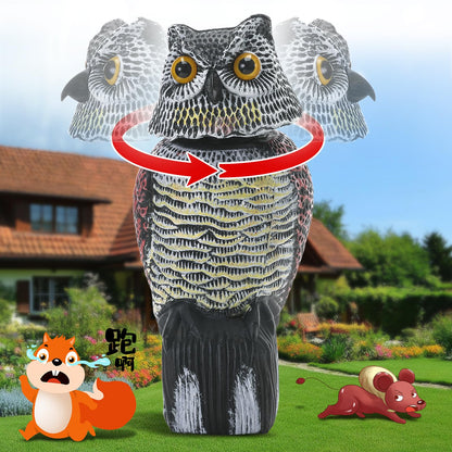 Cifavor Fake Owl for Garden with Rotating Head,Realistic Eyes & Waterproof Shape