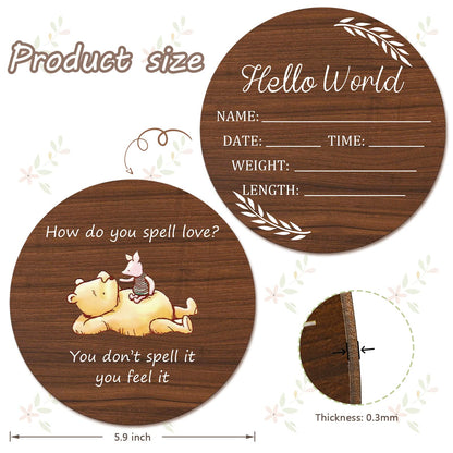 Baby Announcement Sign, Hello World Newborn Signs, Baby Name Sign, Birth Announcement Signs for Photo Prop, Nursery Decor