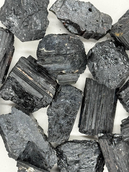 Rough Black Tourmaline Crystals - Raw Natural Black Tourmaline Stones Bulk - Crystal Healing (1-2", 3, count)