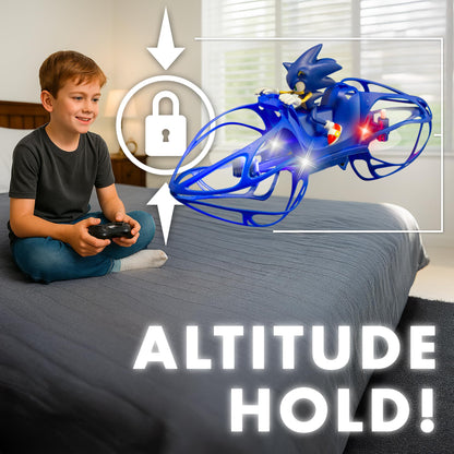 NKOK Sonic RC HoverBike Flying Toy, 2.4GHz Remote Control, Gyro Stabilized Altitude Hold, Auto Takeoff & Landing, Multi-Speed Stunt Flip Action, USB Rechargeable, Ages 6+