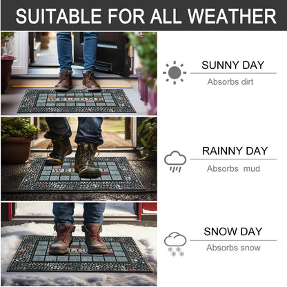 CHICHIC Rectangle Entrance Door Mat Large 18 x 30 Inch Entry Way High Traffic Area Doormat Front Door Rugs Outdoors Heavy Duty Welcome Mat, Non Slip Rubber Back Low Profile for Garage
