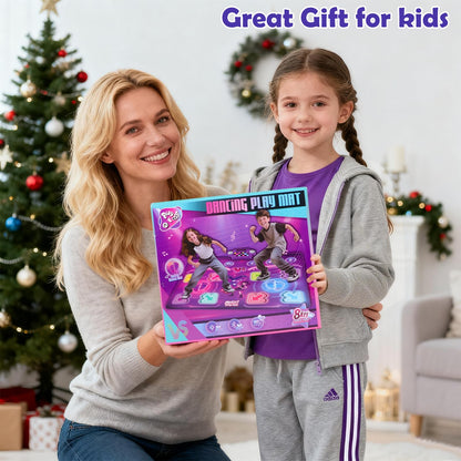 Amy & Benton Upgraded 2-Player Dance Mat for Toddlers 3-5, Dance Mat Toys for 4-8 Year Old Kids, Light Up Play Mat 8-Button with Bluetooth, Electronic Music Games Birthday Gifts for Girls Boys