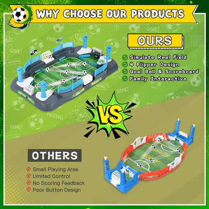 Soccer Board Game for Kids, Mini Foosball Table Game, Portable Tabletop Interaction Pinball Sports Game Toy, Indoor Family Playroom Party Birthday Toy Gift for 3 4 5 6 7 8-12 Year Old Boys Girls
