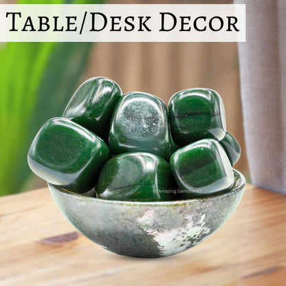 Amazing Gemstone Dark Green Aventurine Crystal Tumbled Stones Polished Rocks - Natural Gem Stones for Healing - DIY Crystals for Protection (1 Piece)