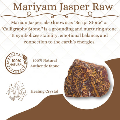 ANAYA AGATE Mariam Jasper 2 Pcs Raw Crystals Rough Gemstones w/Authenticity Card, Velvet Pouch - Large 1.25–2.0" Raw Stones for Tumbling, Cabbing, Polishing, Cutting Natural Healing Crystals for Home Decor, DIY Stones
