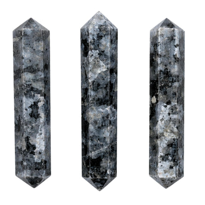 Amazing Gemstone Larvikite Crystal Points Bulk Healing Crystals&Stones - Pack of 3 Double Terminated Healing W& Point Bulk Crystals for Crafts, Crystal Grid, DIY Work - Premium Crystals