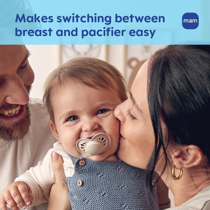 MAM Original Matte Baby Pacifiers 6-16 Months, Binky for Newborn Babies, BPA-Free Skin Soft Silicone Nipple, Easy to Clean, Developed with Medical Experts, 4 Count, Made in Europe