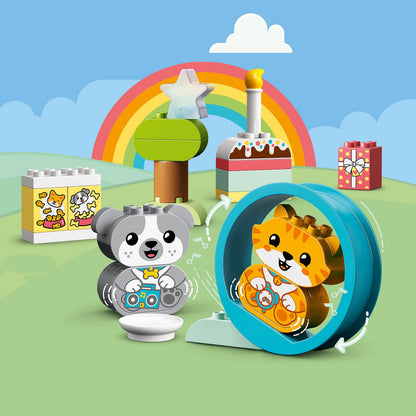 LEGO DUPLO My First Puppy & Kitten with Sounds 10977 Pet Animal Toys for Toddlers 1 .5-3 Years Old, Early Development Set with Large Bricks