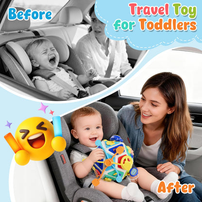 22-in-1 Baby Busy Board Activity Cube Toys, Montessori Toy for 1 Year Old Toddlers, Educational Learning Sensory Travel Toys for Infant 6-12 12-18 Months, 1st Baby Birthday Gifts for Boys Girls