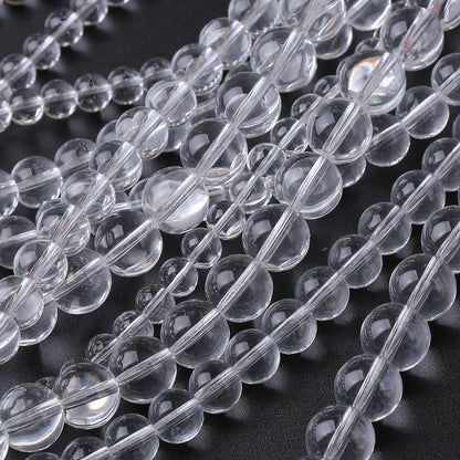 Natural White Glass Beads Gemstone Round Crystal Energy Jade Beads Stone Beads for Jewelry Making DIY Bracelet Necklace Jewelry Making 1 Strand 15.5inch 50PCS 10MM