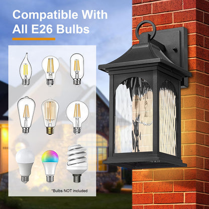 Starcurin Porch Lights Outdoor Wall Light Fixtures 12.8 Inch Waterproof Aluminum, Outdoor Carriage Lights Exterior Wall Sconce Light E26 Socket Outside Lights for House Front Door Garage