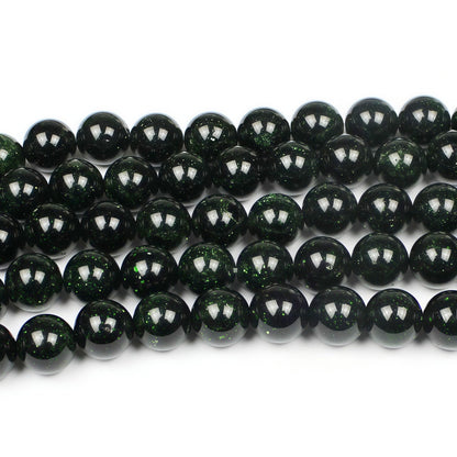 MJDCB Best Sellers Green Sand Stone Round Stone Beads for Jewelry Making DIY Bracelet Necklace (10mm)