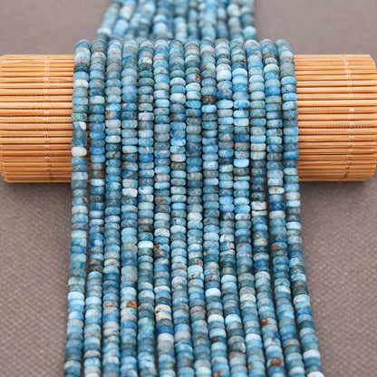 BONNY BOXX 1 Strand (150PCs) Natural 2 * 4mm Apatite Rondelle Beads, Natural Abacus Disk Stone Beads Loose Spacer Gemstone for DIY Bracelet Necklace Jewelry Making