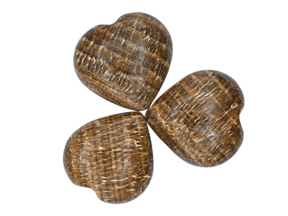 Aragonite Crystal Heart Palm Stone - Pocket Massage Worry Stone for Natural Body Chakra Balancing, Reiki Healing and Crystal Grid