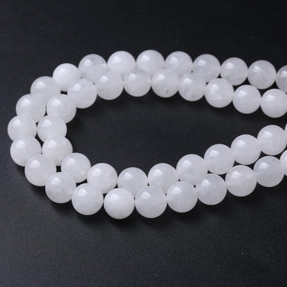 90pcs 4mm Natural White Jades Stone Beads Round Loose Spacer Beads for Jewelry Making DIY Bracelet,Energy Stone Healing Power (4mm, White Jade)