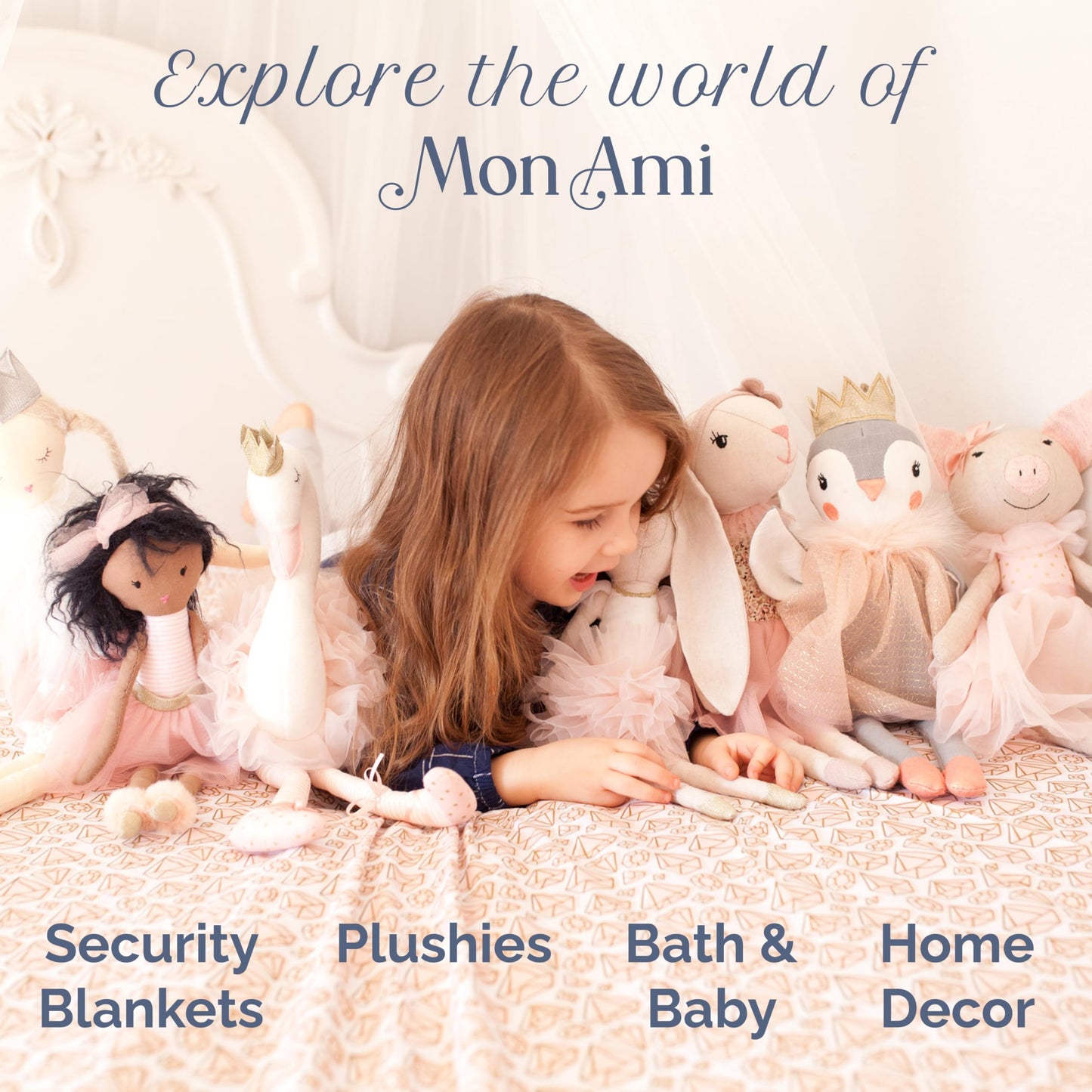 MON AMI Adele Small White Angel Stuffed Doll – 15”, Soft & Cuddly Plush Doll, Use as Toy or Room Decor, Great Gift for Kids of All Ages