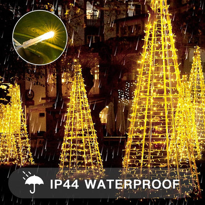 suddus 100 LED String Lights with Remote Control, 33ft Connectable Clear Wire Fairy Lights, 8 Modes & Timer Dimmable, Waterproof Plug in Twinkle Lights for Bedroom, Patio, Christmas Tree - Warm White