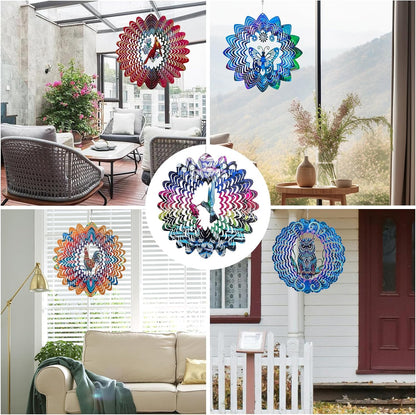 Hummingbird Wind Spinner - 3D Kinetic Metal Wind Spinner - Garden & Yard Decor Outdoor/Indoor Decoration, Dynamic Art Hanging Sculpture for Women Mom Men, Dad, Grandma