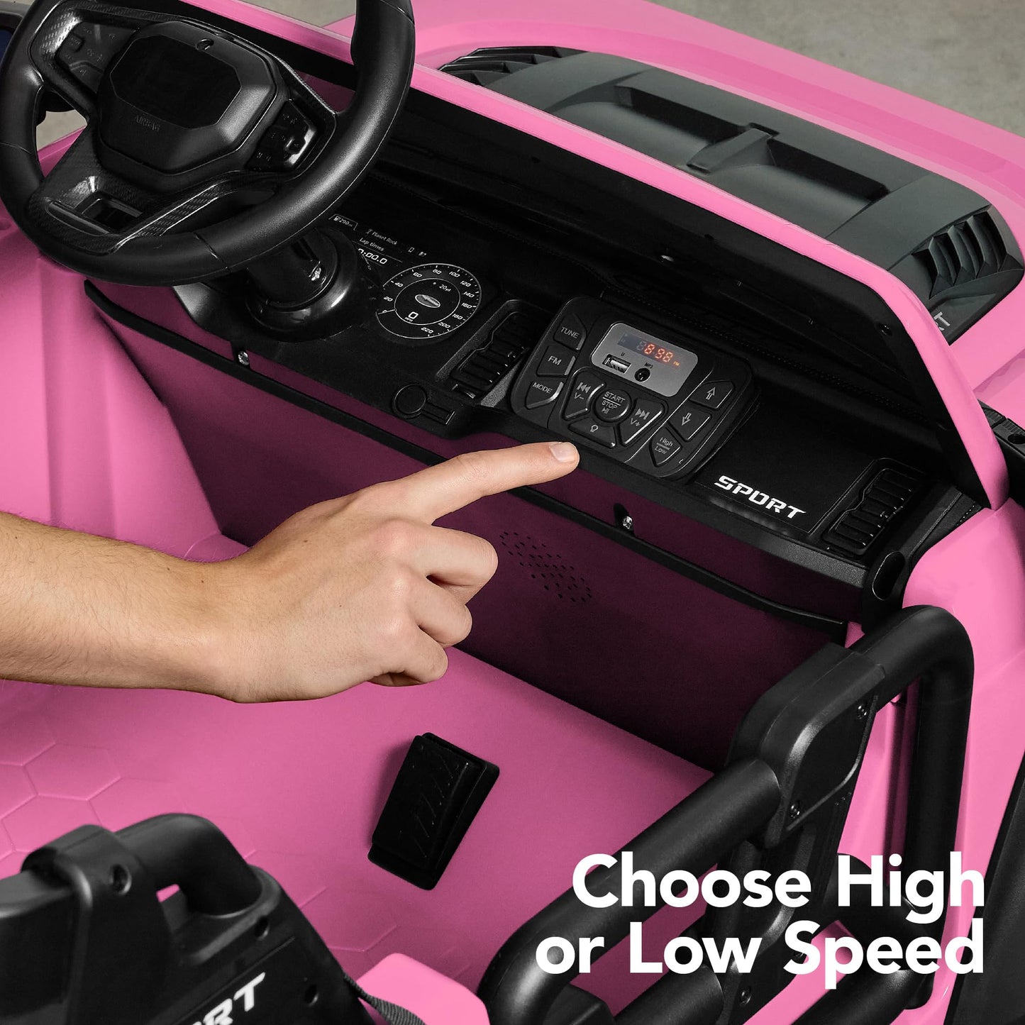 Best Choice Products Kids 24V 2-Seater Electric Ride On Car Truck w/ 132lb Weight Capacity, Parent Control, Bluetooth, LED Lights - Pink