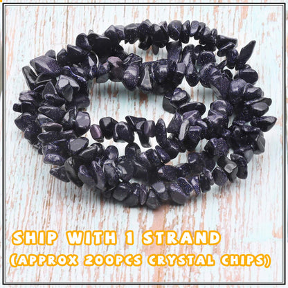 500 pcs Natural Chip Stone Beads, Blue Sand 5-8 mm Irregular Gemstones Healing Crystal Loose Rocks Bead Hole Drilled for Jewelry Making Bracelet