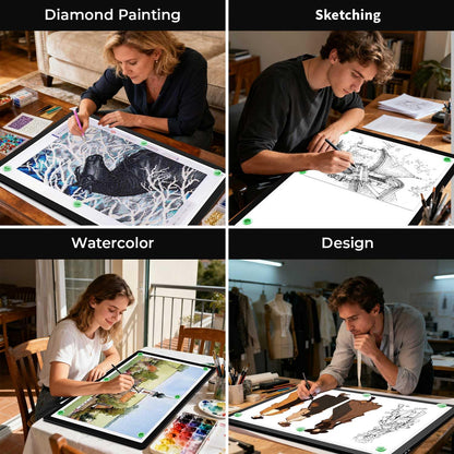 Zocelight Rechargeable A2 Light Pad 25.2" x 18.4",Magnetic Light Board for Diamond Painting,Physical Buttons,US Adapter,3 Colors,Stepless Dimming Light Box for Tracing, Light Table Sketching,Drawing