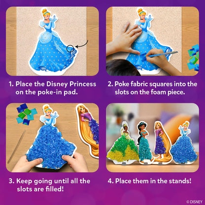 Skillmatics Poke-in Art - Disney Princesses, Mess-Free Fun for Kids, Screen-Free Entertainment, DIY Wood Craft Kits, Creative Activity, Gifts for Girls Ages 4, 5, 6, 7, 8, 9