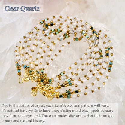 Farfume Clear Quartz - Insight - Crystal Beaded Bracelets, Chakra 4mm Natural Stone Beads Bracelets, Gemstone Spiritual Jewelry Gifts for Mother's Day