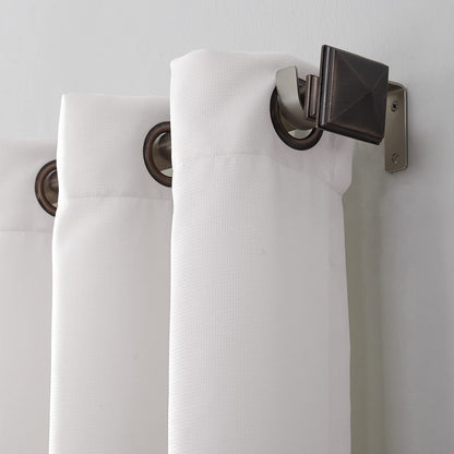 No. 918 Montego 2-Pack Casual Textured Semi-Sheer Grommet Curtain Panel Pair