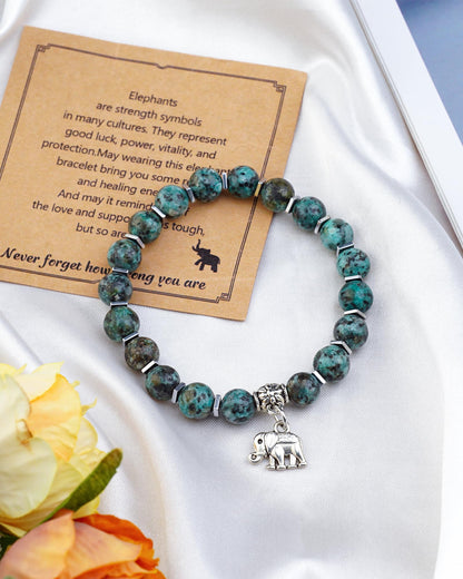 ZLLOO Natural Stone Healing Bracelet Gifts for Women, Encouragement Blessing Bracelets for Women, Anxiety Relief Items Inspirational for Women