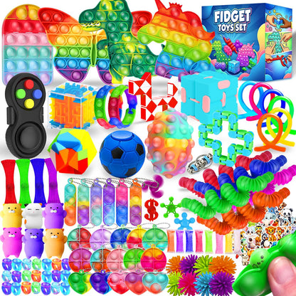 Fidget Toys, 120 Pack Party Favors for Kids 8-12 4-8, Sensory Toy for Autism Autistic Anxiety Children Boys Girls, Classroom Treasure Box Prizes Pinata Stocking Stuffers Gifts Carnival ADHD