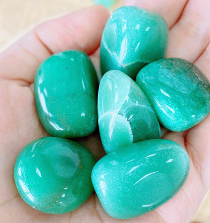 QINJIEJIE Crystals Green Aventurine (1000+ Carats) Polished Stone 0.6-1" Natural Irregular Stone Tumbled Reiki Healing Crystal Decoration Bulk 0.45 LB 200G