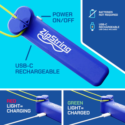 ZipString Original - As Seen on Shark Tank - Classic Rope Launcher Toy, Perfect for Kids & Adults - Fly a String Loop in The Air for Endless Tricks & Fun, Wonderment Awaits, Bold Blue
