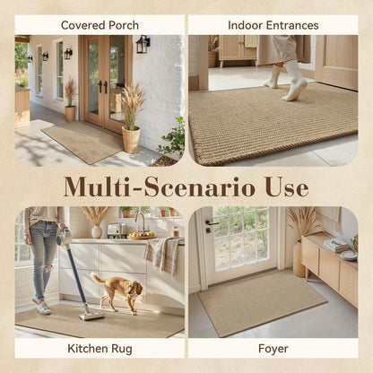 Jute Front Door Mat Indoor Entrance Indoor Door Mat Rugs for Entryway Entry Entrance Mats Inside Doormat Welcome Mats Boho 17"X30" Small