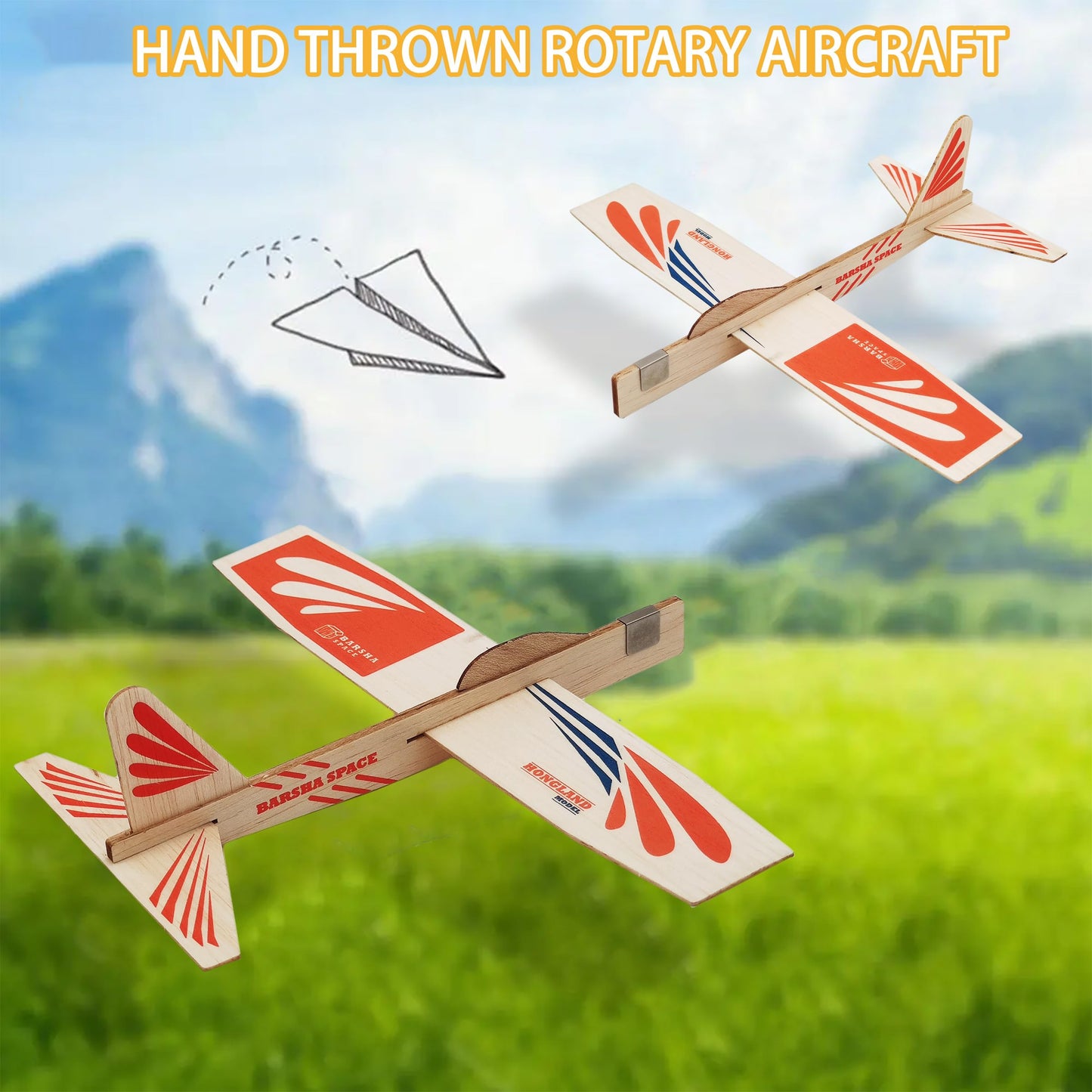 Barsha Space Balsa Wood Airplane Toys Set | Wooden Airplane Kits | 4 Balsa Wood Glider Planes, Model Toy Airplane Kits | Classic Toys for Children